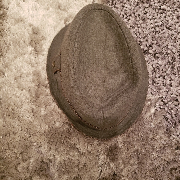 English Laundry Plaid Fedora Gray/Brown/Black Sued - Picture 5 of 6
